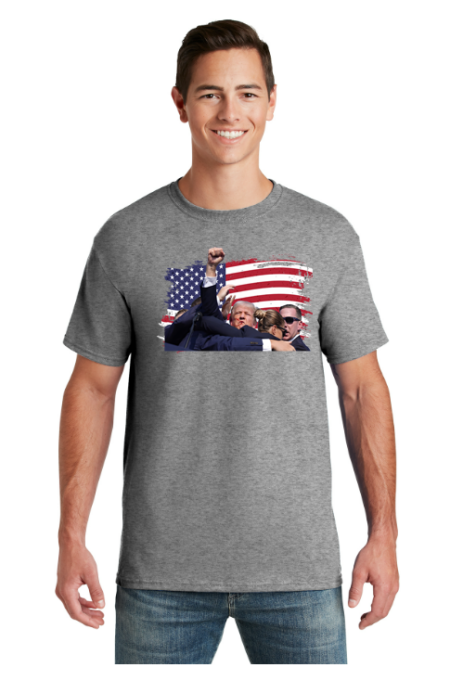 Donald Trump American Flag Background Tshirt