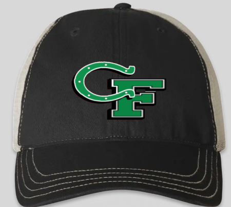 Clear Fork Embroidered Black Hat