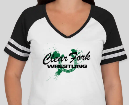 Clear Fork Wrestling Ladies Game V-Neck Tee