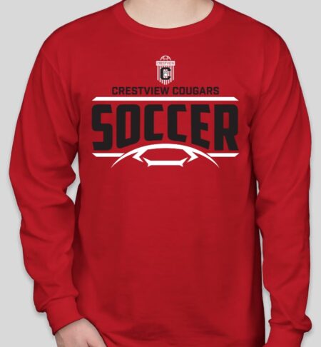 Crestview Cougars Soccer RED Long Sleeve (NEW!!!)