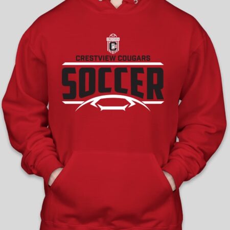 Crestview Cougars Soccer RED Hoodie (NEW!!!)