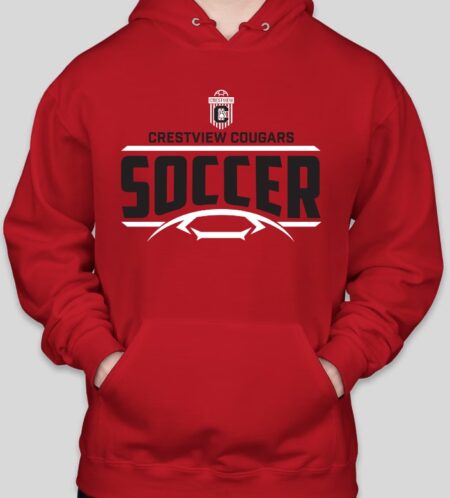Crestview Cougars Soccer RED Hoodie (NEW!!!)