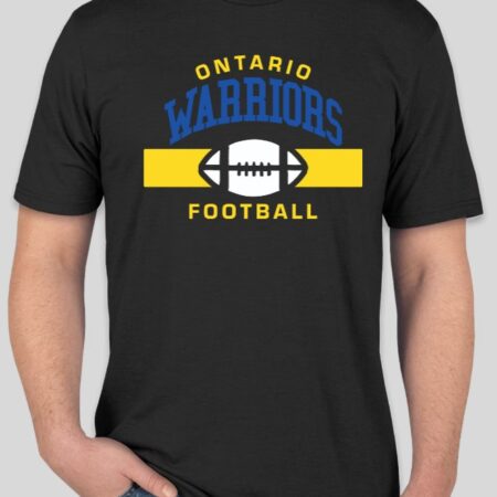 Ontario Warriors with Football Tri-Blend Tee (NEW!!!) MULTIPLE COLORS