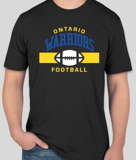 Ontario Warriors with Football Tri-Blend Tee (NEW!!!) MULTIPLE COLORS