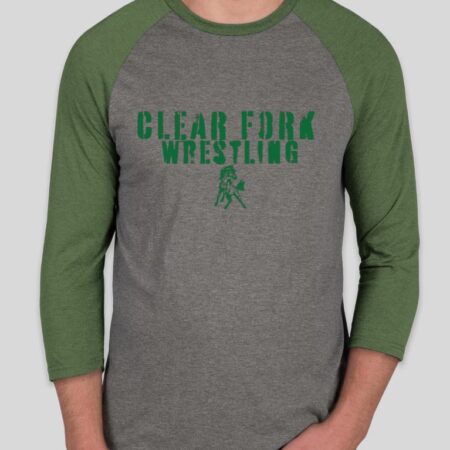 Clear Fork Wrestling Perfect Tri-Blend 3/4 Sleeve T-shirt (NEW!!!)