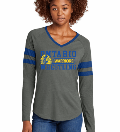 Ladies ONT Wrestling Stripe Long Sleeve V-Neck NEW 2025-26