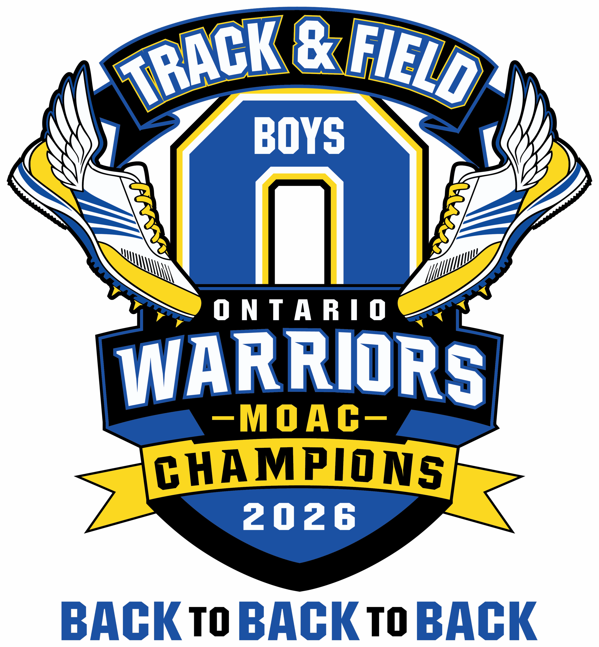 2026 Ontario Track & Field Boys MOAC Champion T-Shirt back to back to back - Image 2