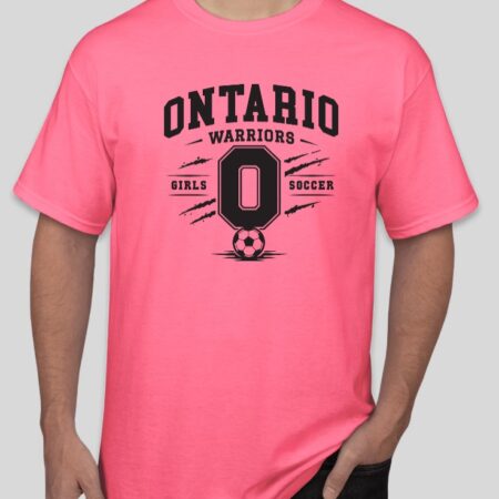 Ontario Girls Soccer Summer League 2026 Neon Pink Cotton Core T-shirt