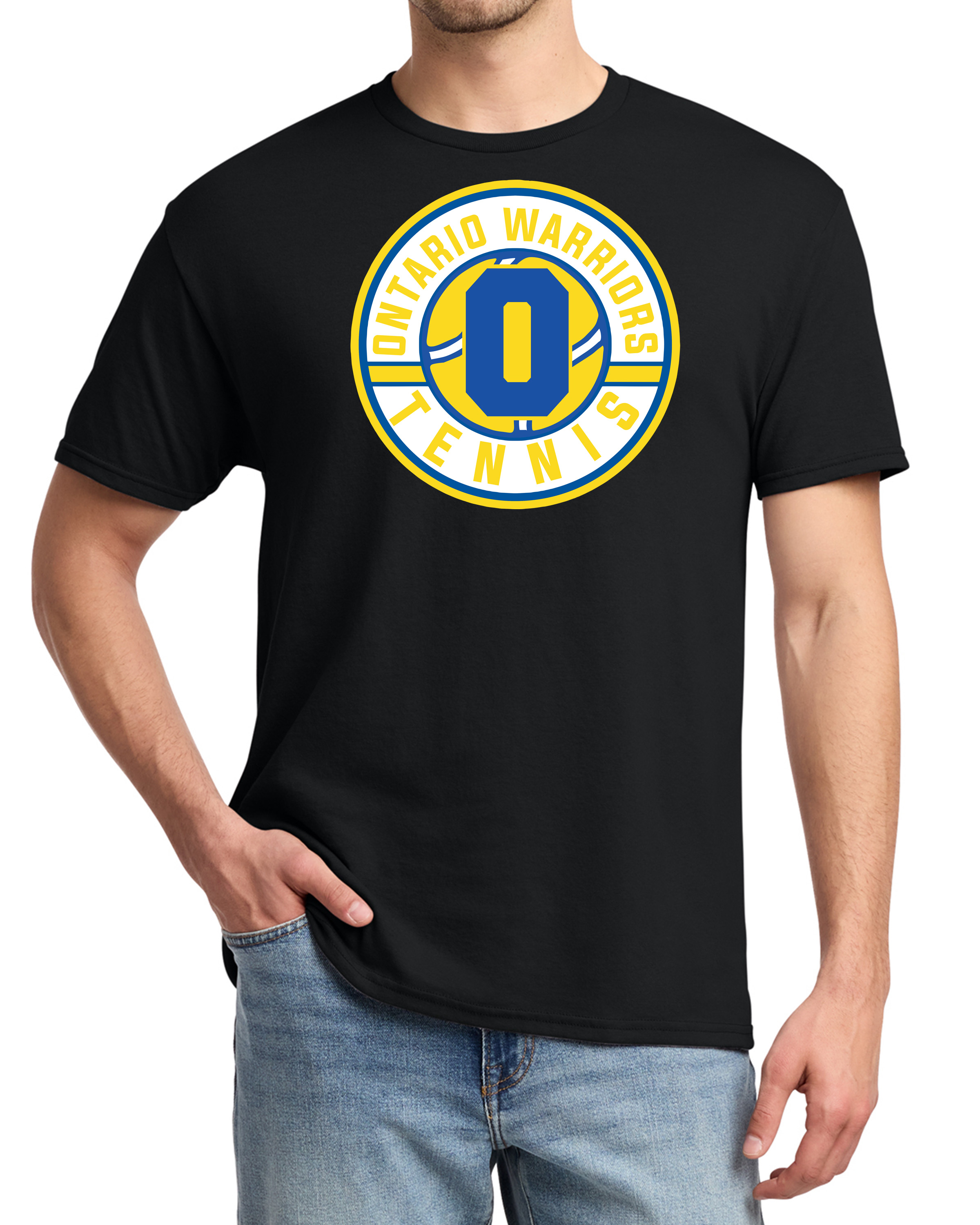 Ontario Girls Tennis Spirit Wear T-shirt-Black-Ontario O Circle Logo