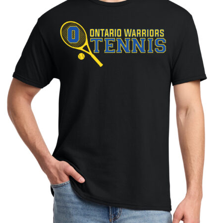 Ontario Girls Tennis Spirit Wear T-shirt-Black-Ontario Warriors Tennis