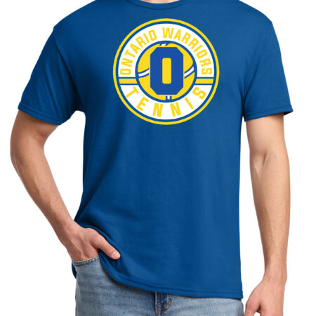 Ontario Girls Tennis Spirit Wear T-shirt-Royal Blue-Ontario O Circle Logo