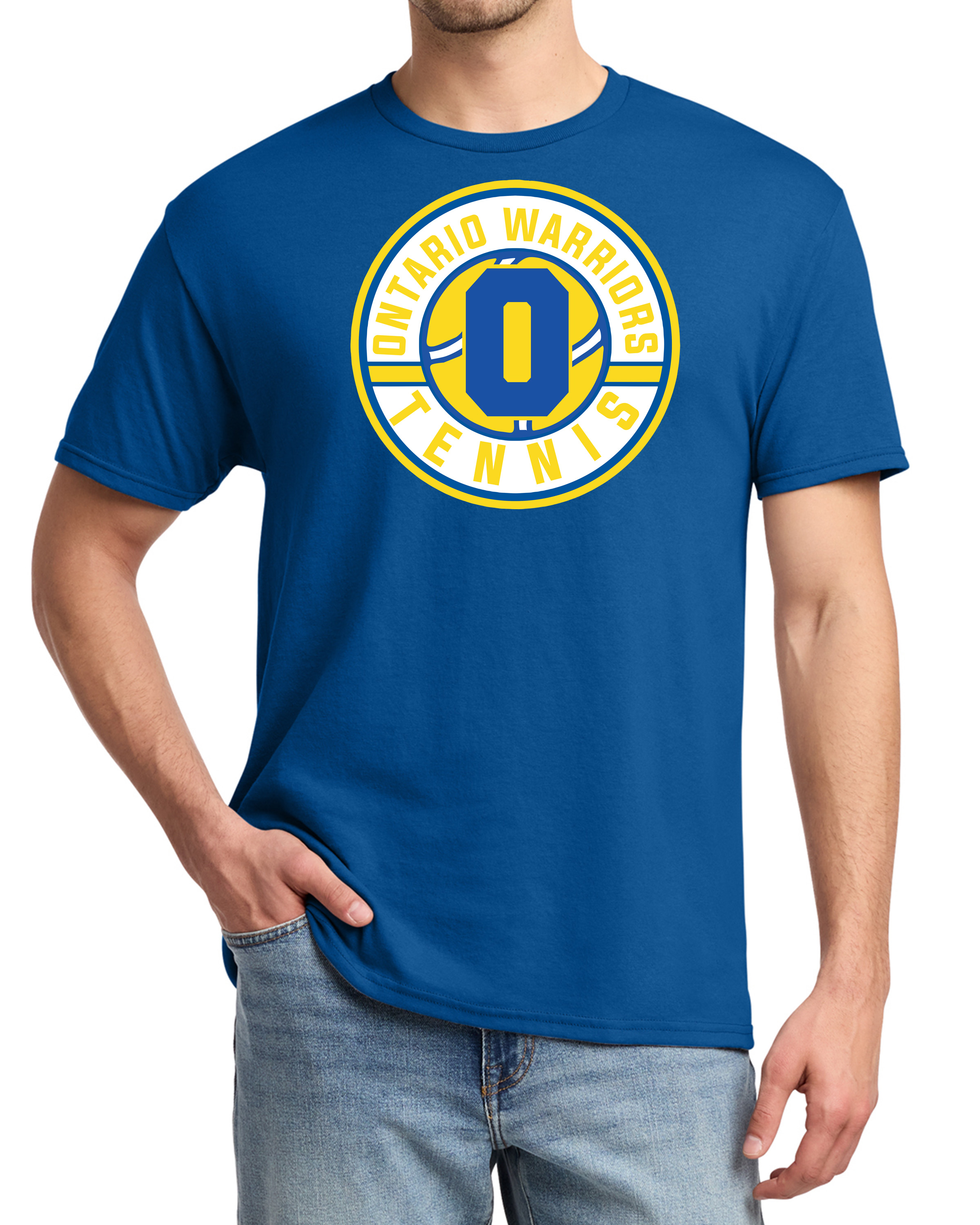 Ontario Girls Tennis Spirit Wear T-shirt-Royal Blue-Ontario O Circle Logo