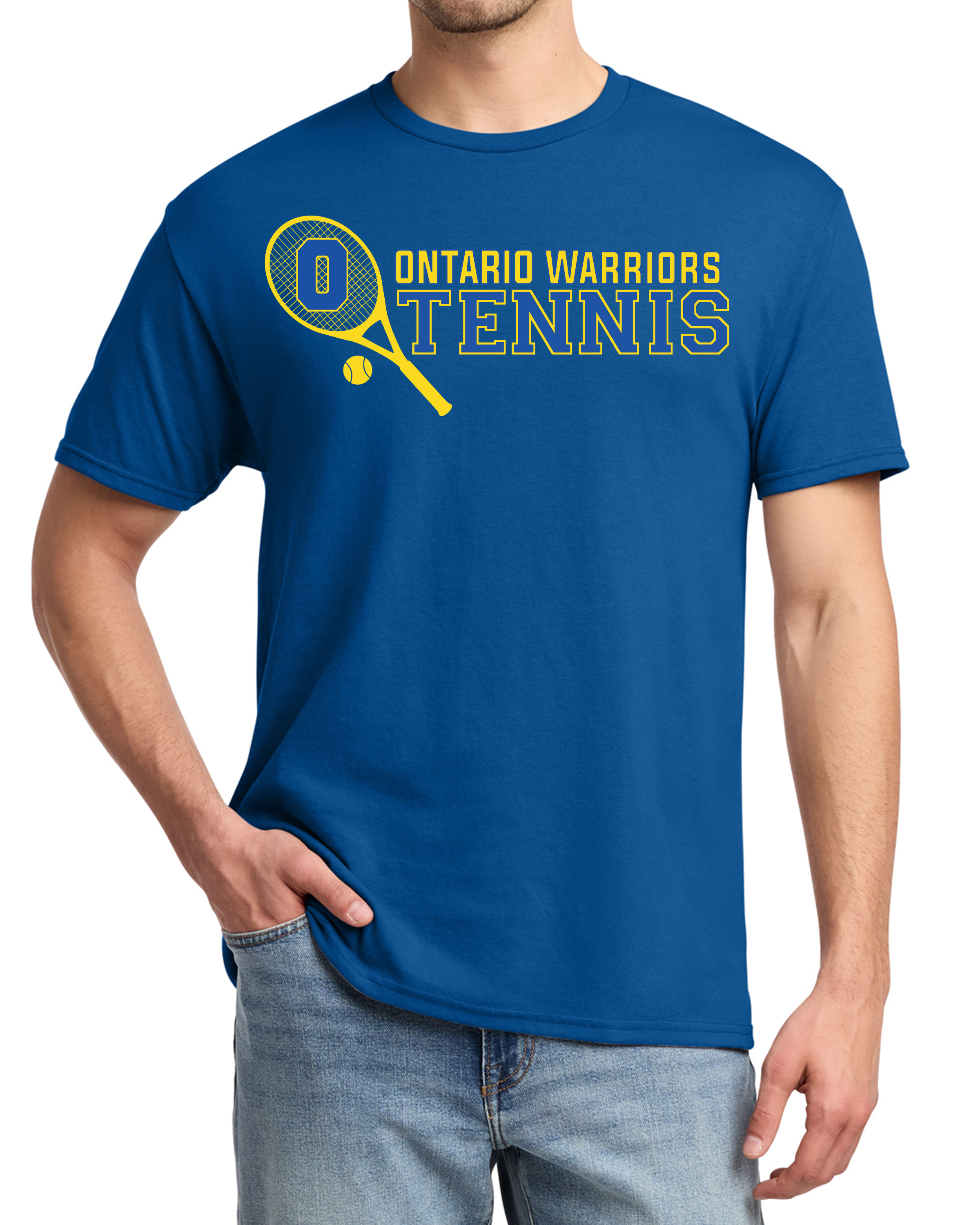 Ontario Girls Tennis Spirit Wear T-shirt -Royal Blue-Ontario Warriors Tennis