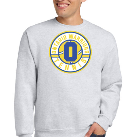 Ontario Girls Tennis Crewneck-Ash Gray Color-Ontario O Circle Logo