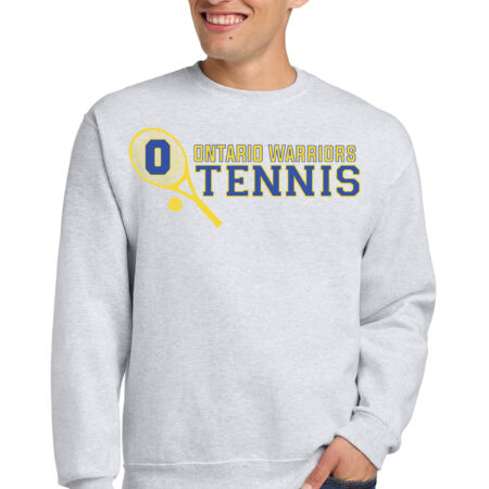 Ontario Girls Tennis Crewneck-Ash Gray Color-Ontario Warriors Tennis