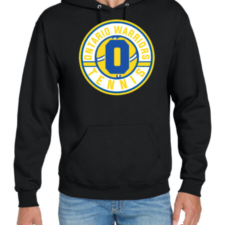 Ontario Girls Tennis Hoodie-Black-Ontario O Circle Logo