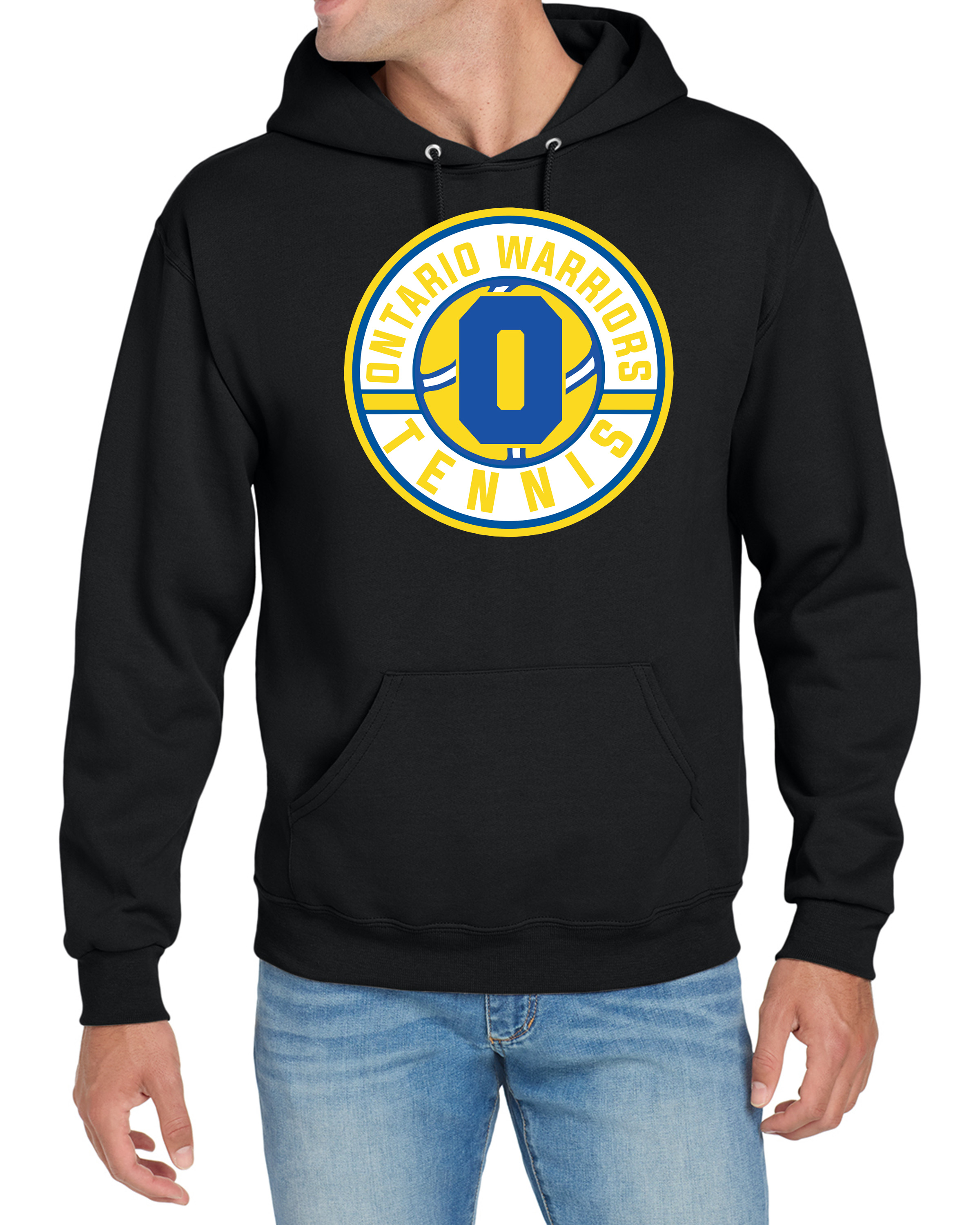 Ontario Girls Tennis Hoodie-Black-Ontario O Circle Logo