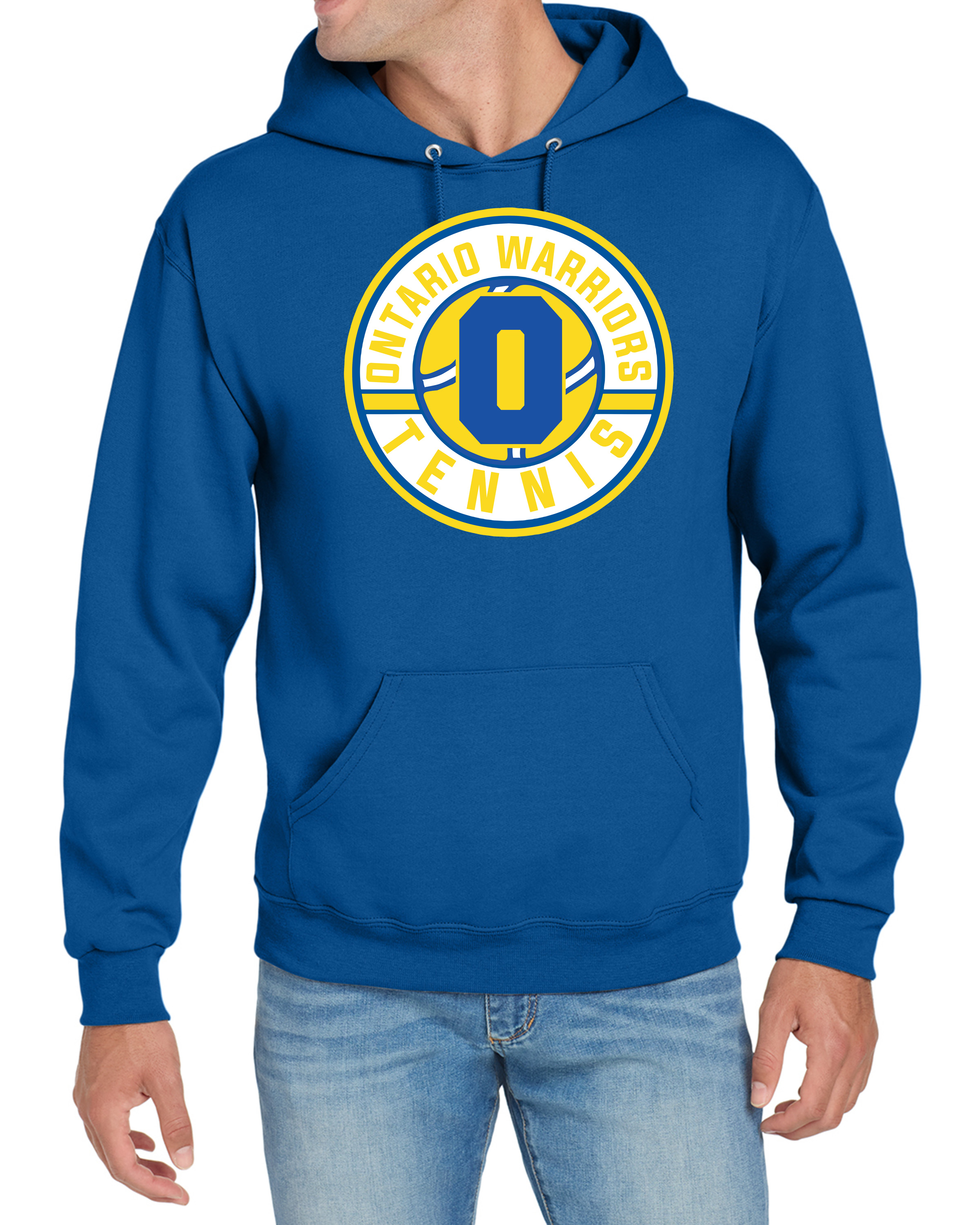 Ontario Girls Tennis Hoodie-Royal Blue-Ontario O Circle Logo