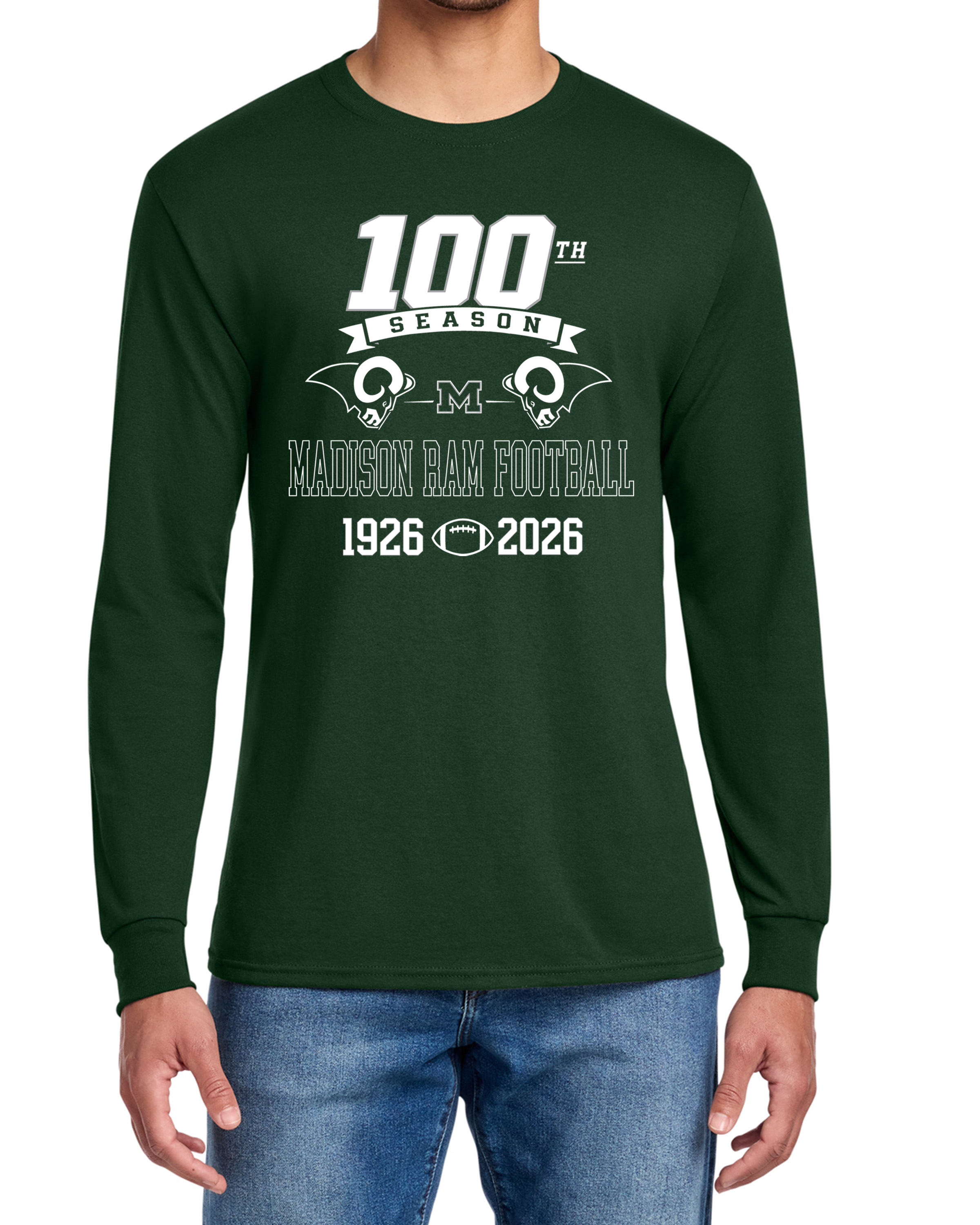 Madison Football 100th Year Long Sleeve (adult & youth)