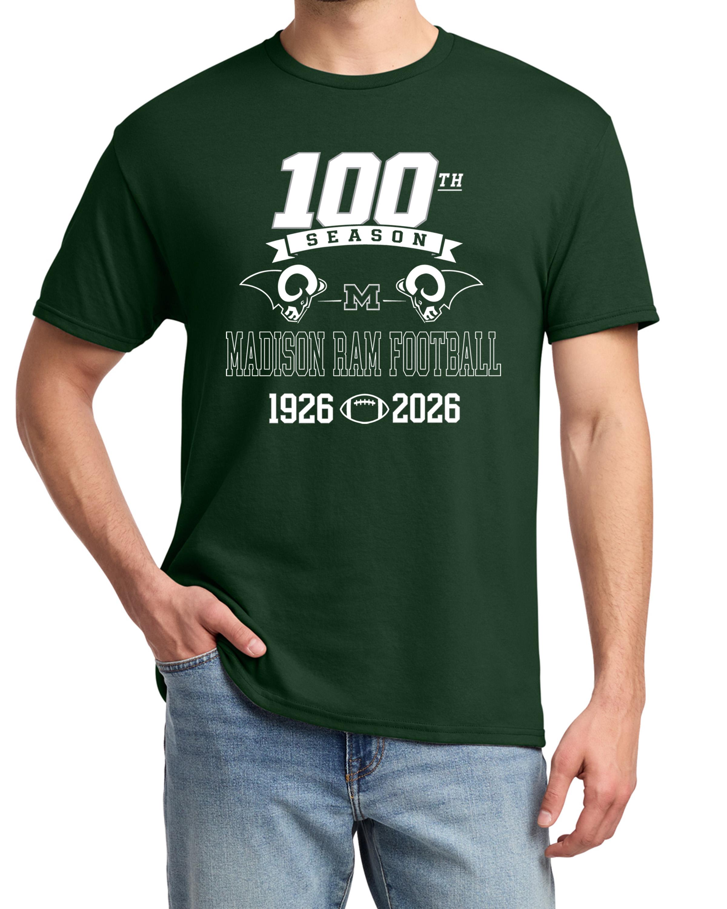 Madison Football 100th Year Short Sleeve (adult & youth)