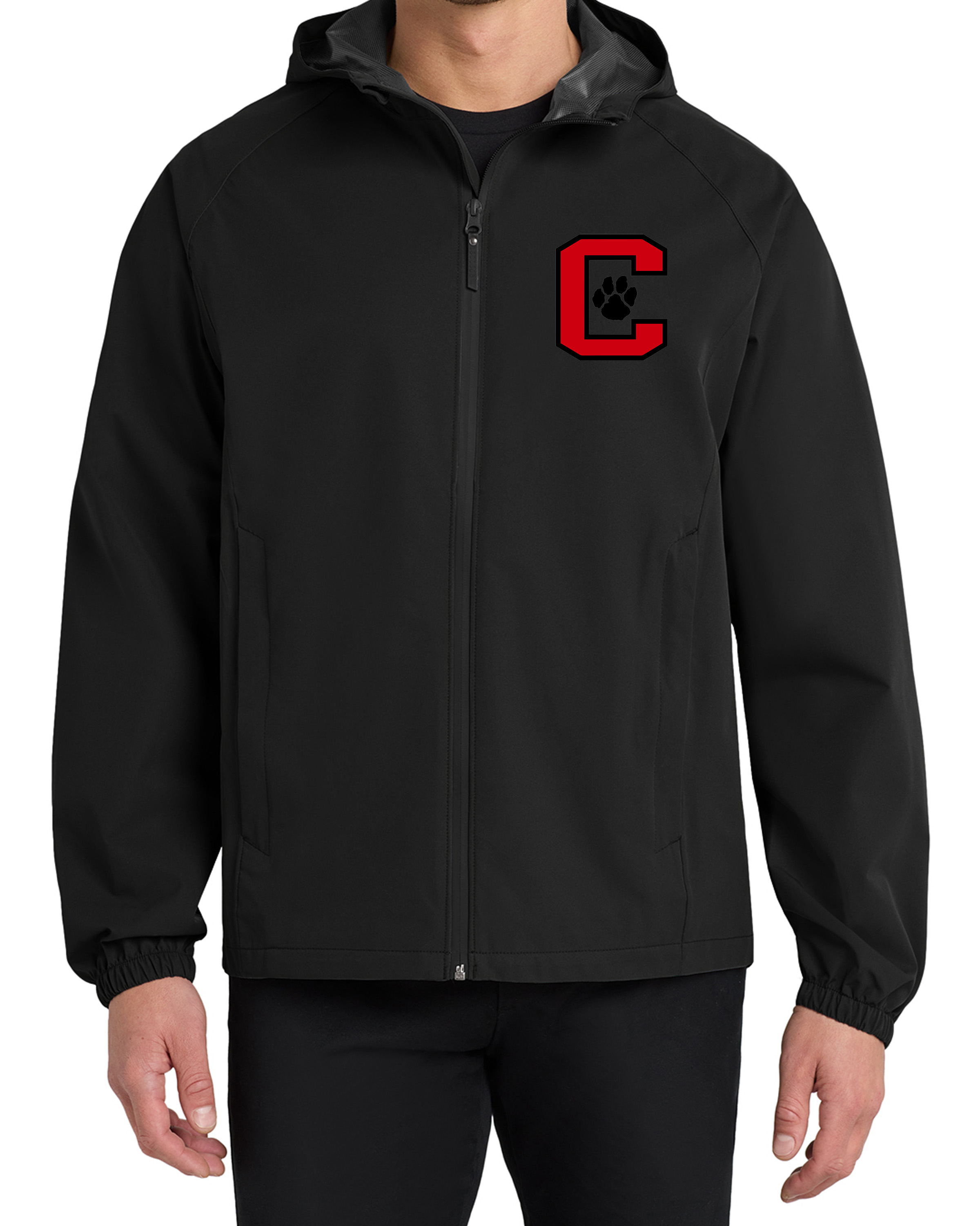 Crestview Cougars Rain Jacket (Black)