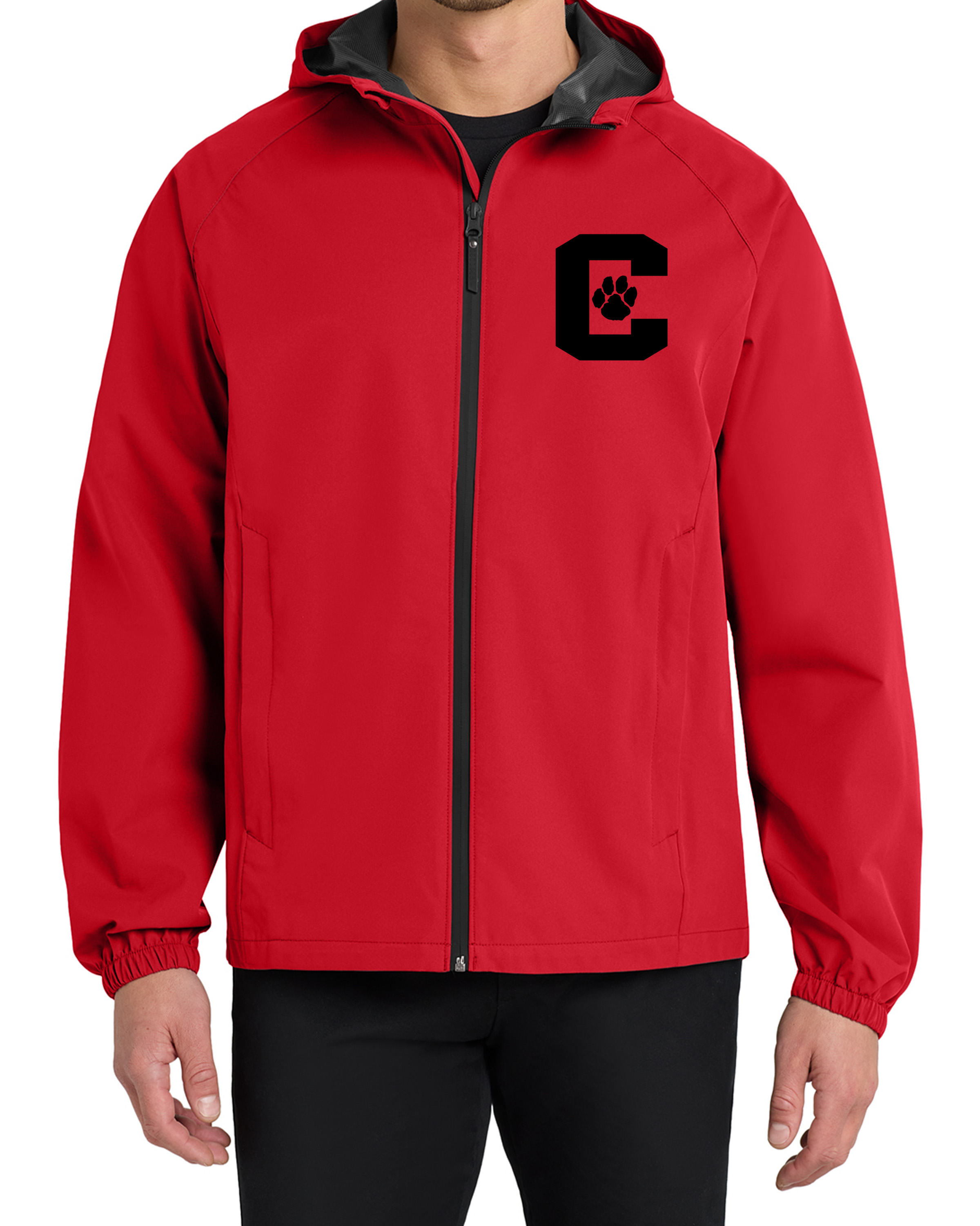 Crestview Cougars Rain Jacket (Red)