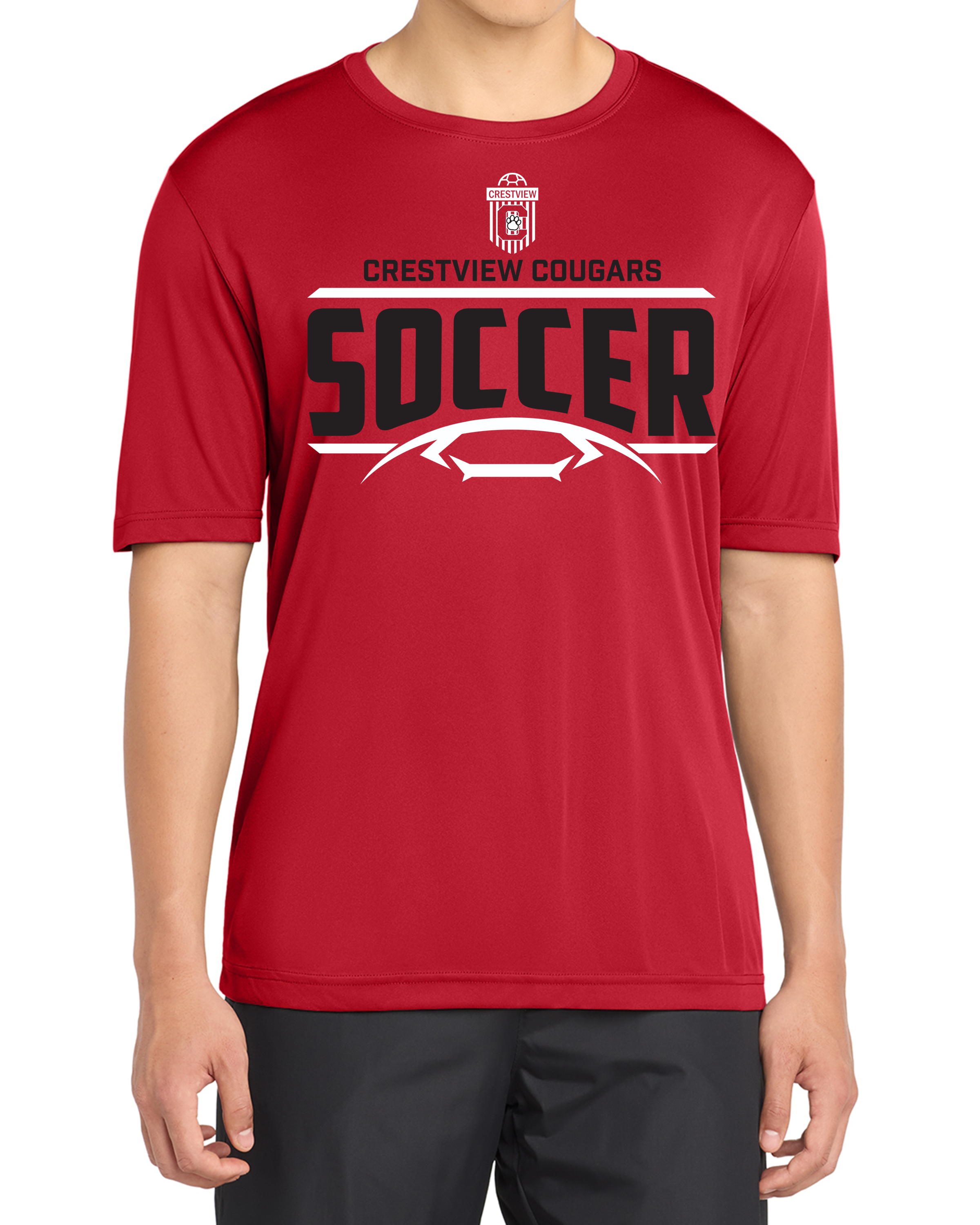 Crestview Soccer Sport-Tek with logo (Red)