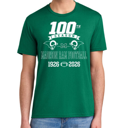 Madison Football 100th Year Soft Tri-Blend in "RAM TOUCHDOWN" Green Series!