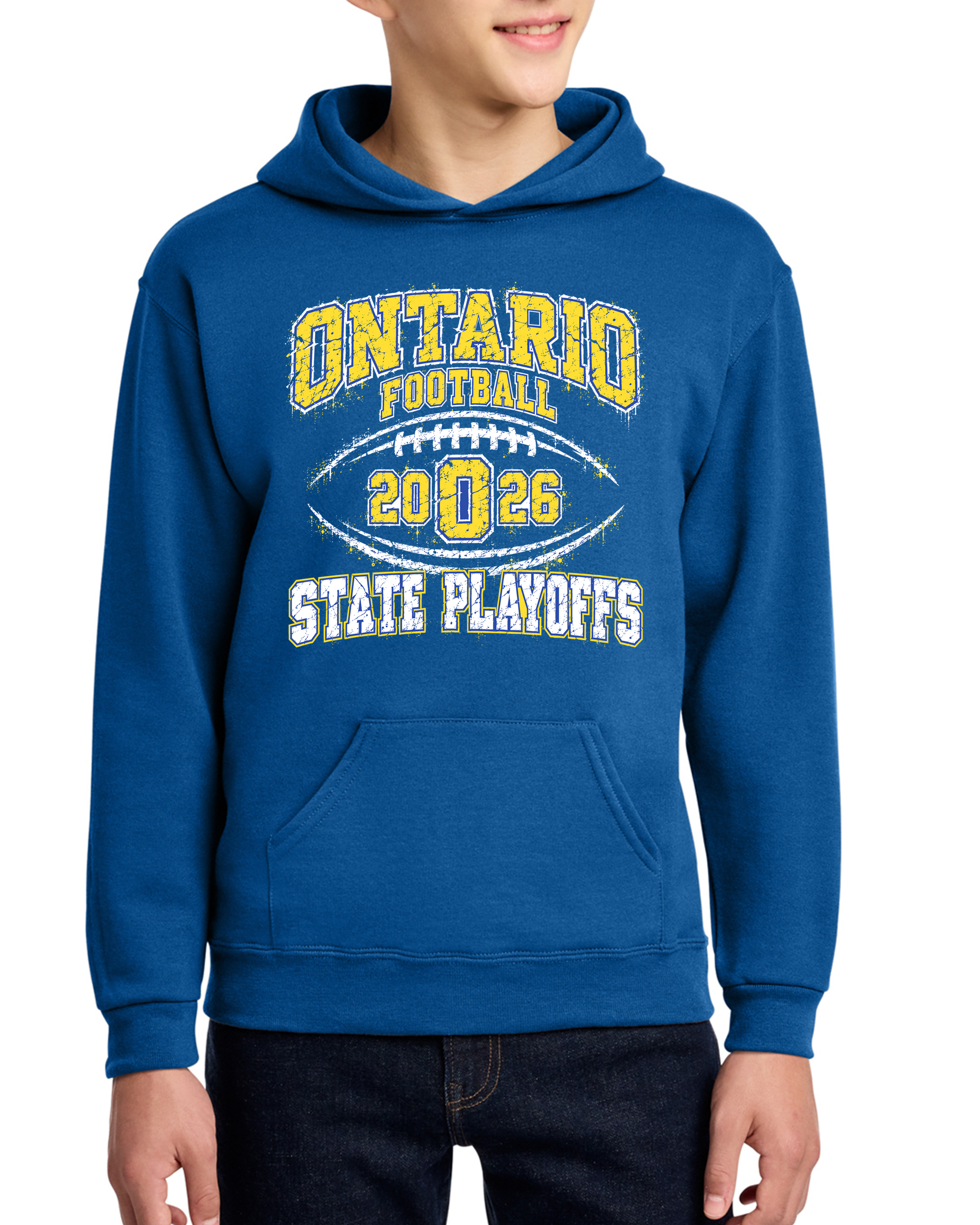 !! ONTARIO FOOTBALL STATE PLAYOFF HOODED SWEATSHIRT !! - Image 2
