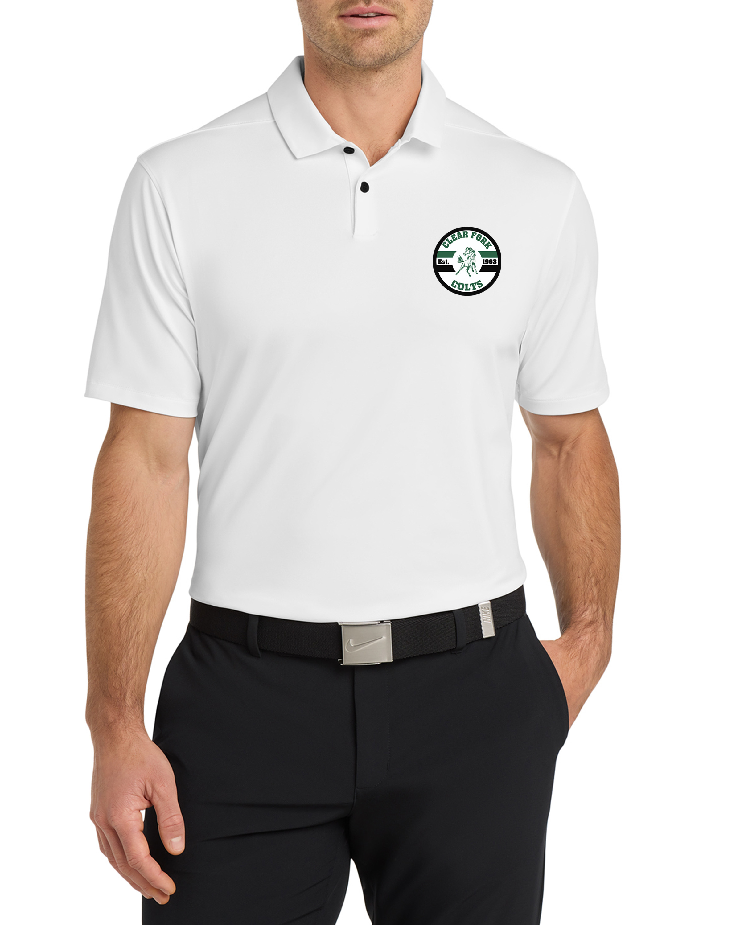 Clearfork Wrestling Nike Polo -Embroidered-White